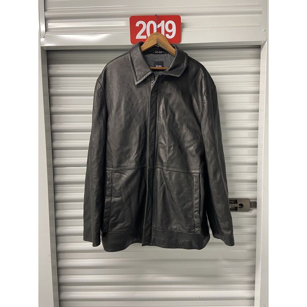 HUGO BOSS Cutes ITALIAN LAMB NAPPA 🇮🇹 Leather Jacket 44 R